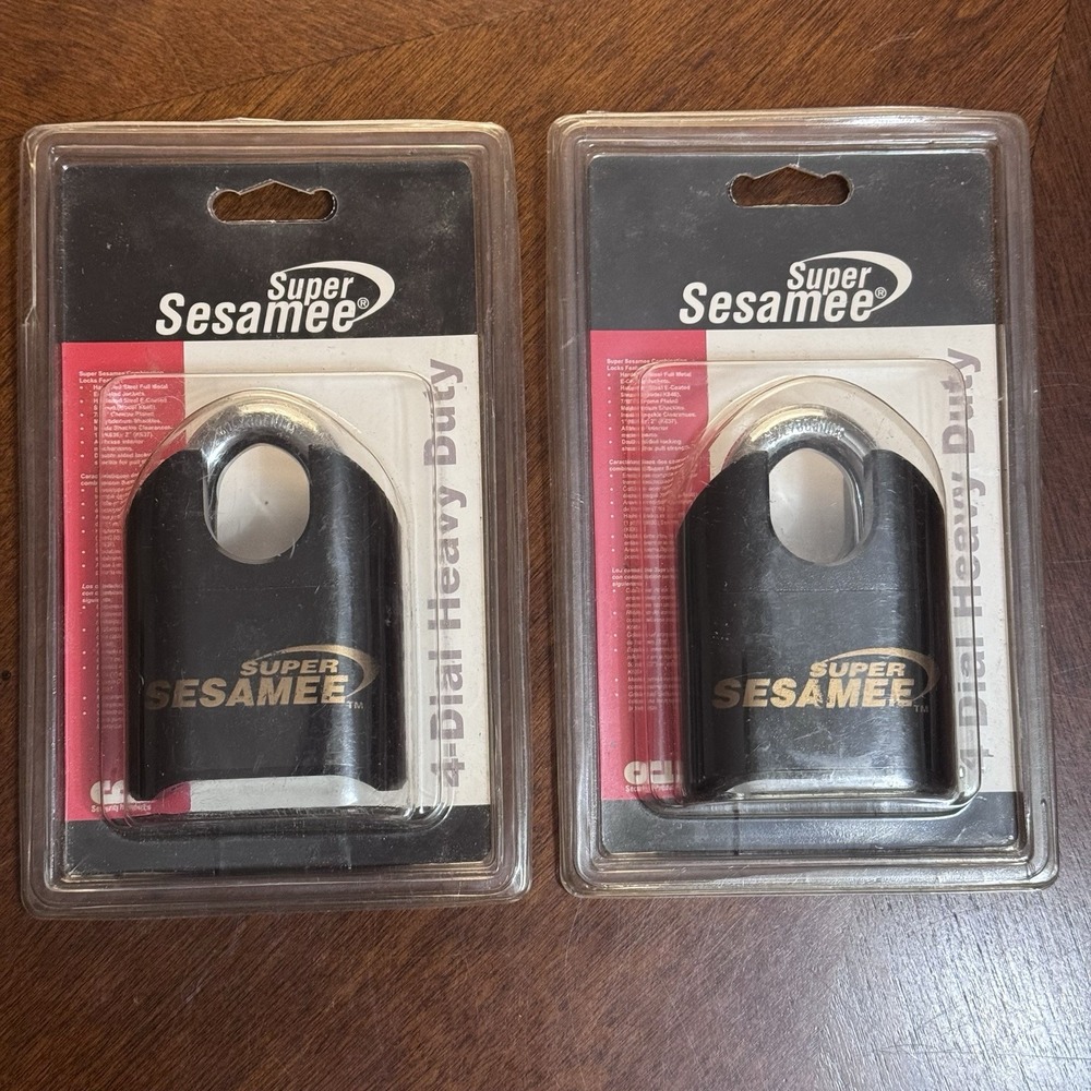Lot of 2 CCL Super Sesamee K646 Heavy Duty 4-Dial Combination Padlocks NOS